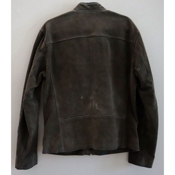 Polo Ralph Lauren 710777341001 Men's Sz M Gray Suede Café Racer Jacket $698 - Picture 4 of 14